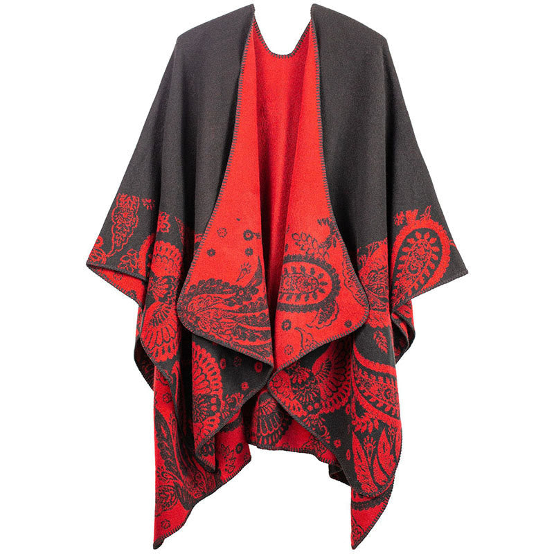 Nimara Ritual Fall Winter Tibetan Paisley Pattern Shawl Thermal Cozy Unisex Scarf Wrap