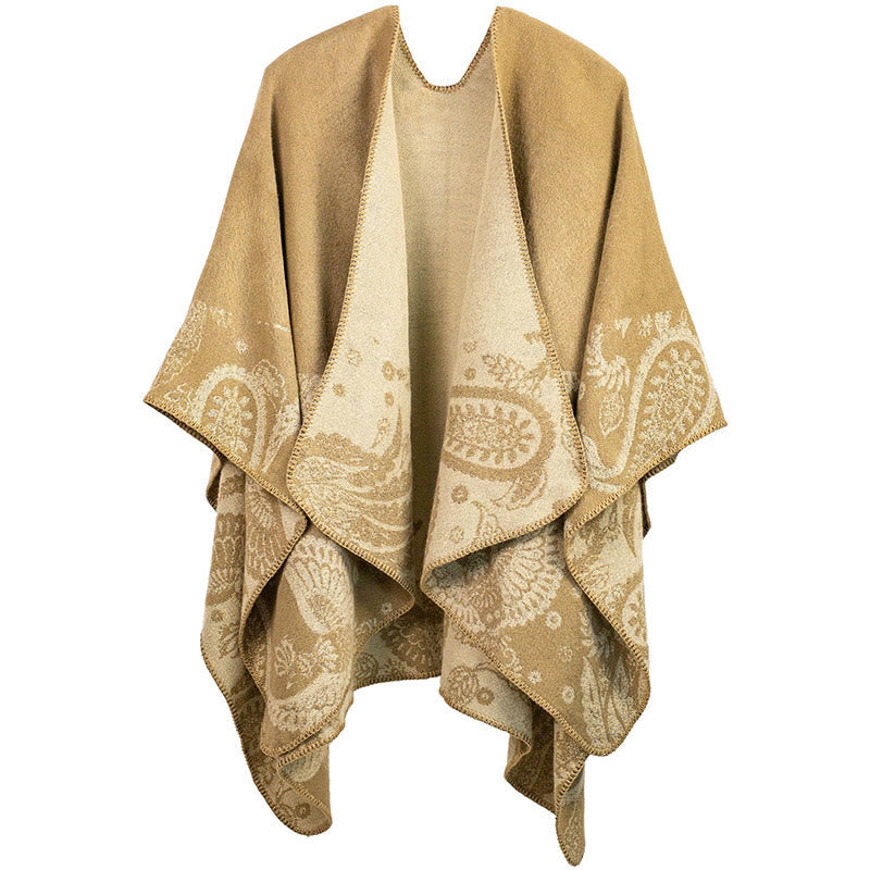 Nimara Ritual Fall Winter Tibetan Paisley Pattern Shawl Thermal Cozy Unisex Scarf Wrap