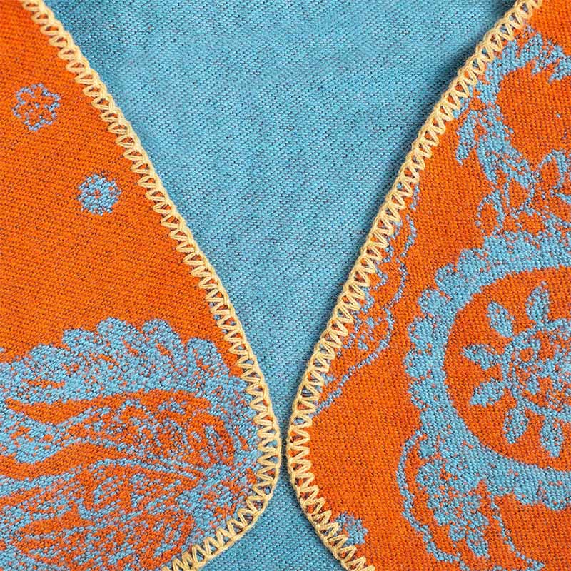 Nimara Ritual Fall Winter Tibetan Paisley Pattern Shawl Thermal Cozy Unisex Scarf Wrap