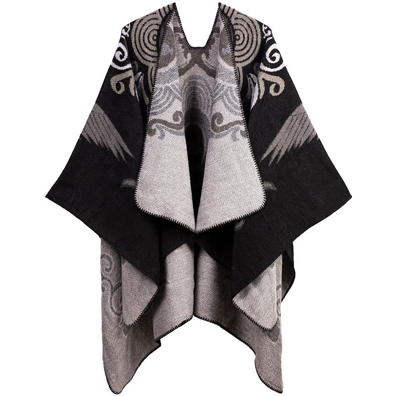 Nimara Ritual Tibetan Open Front Auspicious Cloud Crane Pattern Unisex Cozy Scarf Shawl