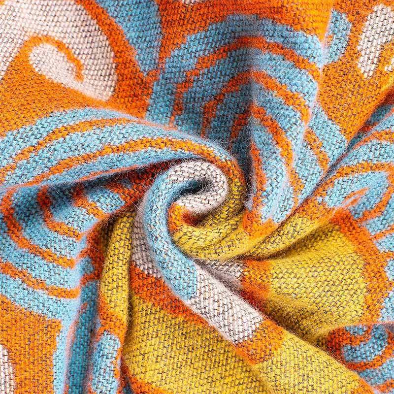 Nimara Ritual Tibetan Open Front Auspicious Cloud Crane Pattern Unisex Cozy Scarf Shawl