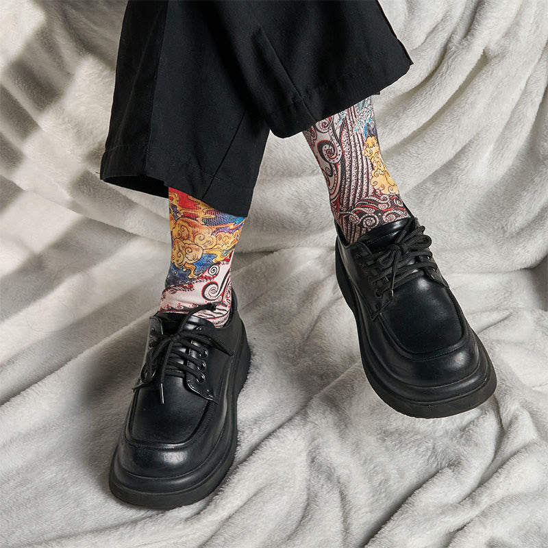 Nimara Ritual Casual Whale Waves Sunset Micro Crew Men Women Unisex Socks