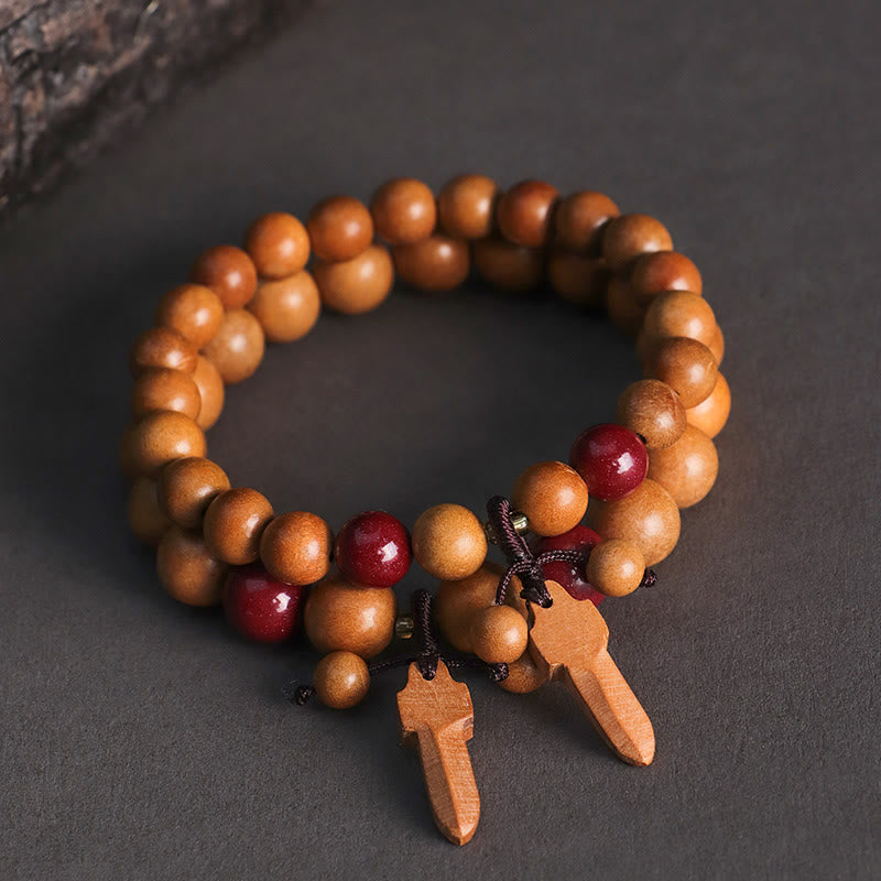 Nimara Ritual Peach Wood Cinnabar Sword Charm Wealth Bracelet