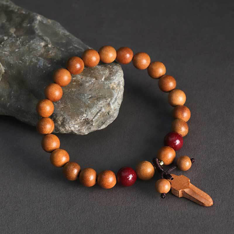 Nimara Ritual Peach Wood Cinnabar Sword Charm Wealth Bracelet