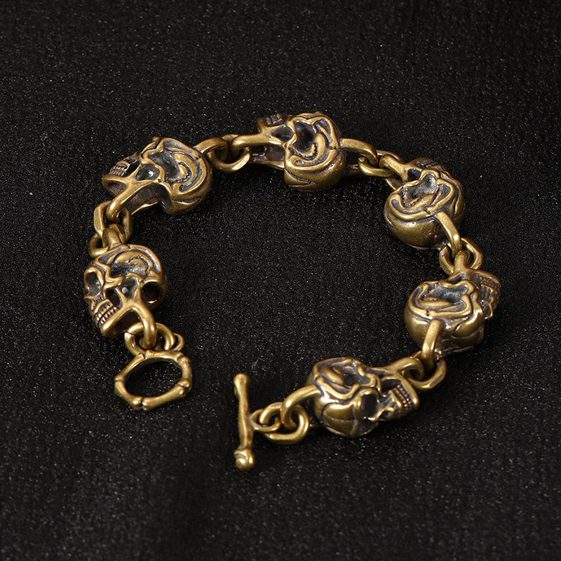Nimara Ritual Retro Copper Brass Skull The Lord Of The Corpse Forest Protection Bracelet