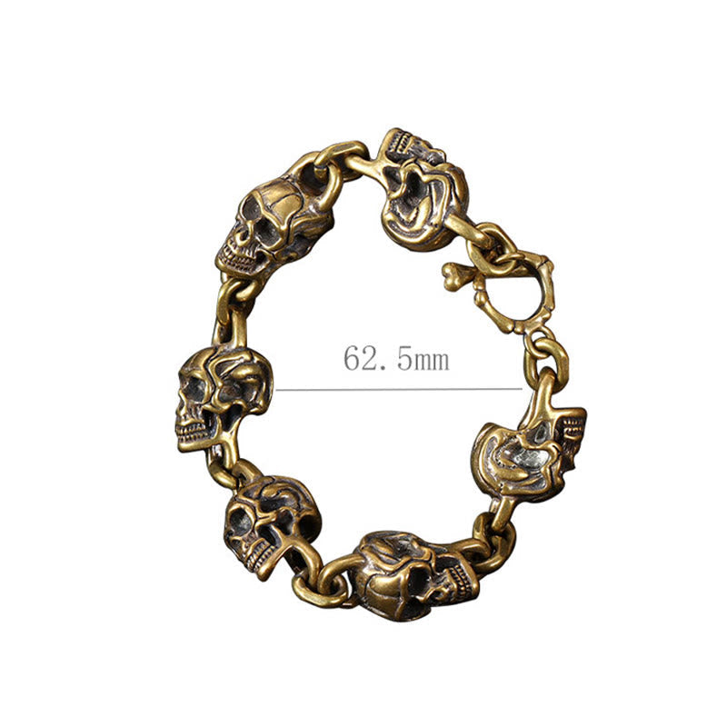 Nimara Ritual Retro Copper Brass Skull The Lord Of The Corpse Forest Protection Bracelet