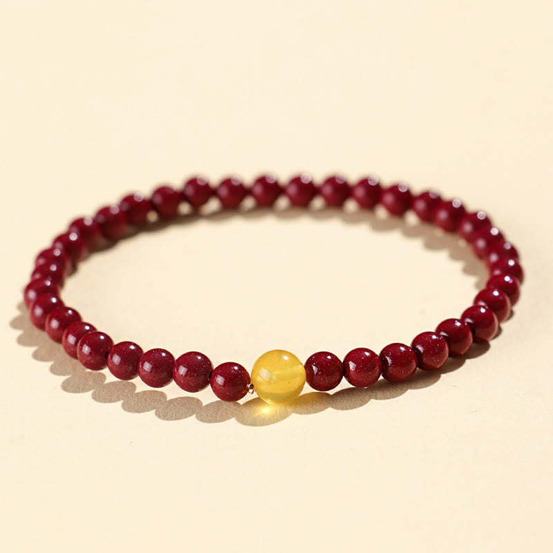 Nimara Ritual Natural Cinnabar Amber Stone Calm Bracelet