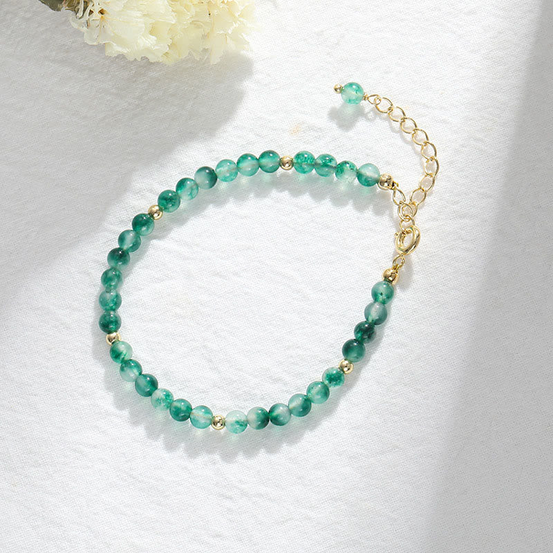 Nimara Ritual 14K Gold Plated Natural Moss Agate Healing Bracelet