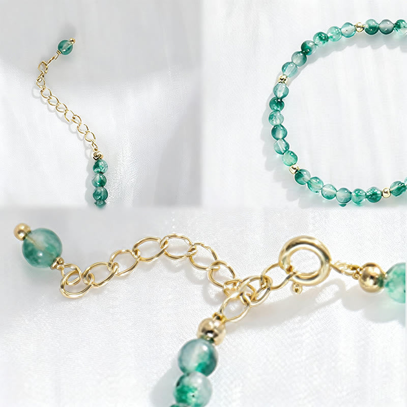 Nimara Ritual 14K Gold Plated Natural Moss Agate Healing Bracelet