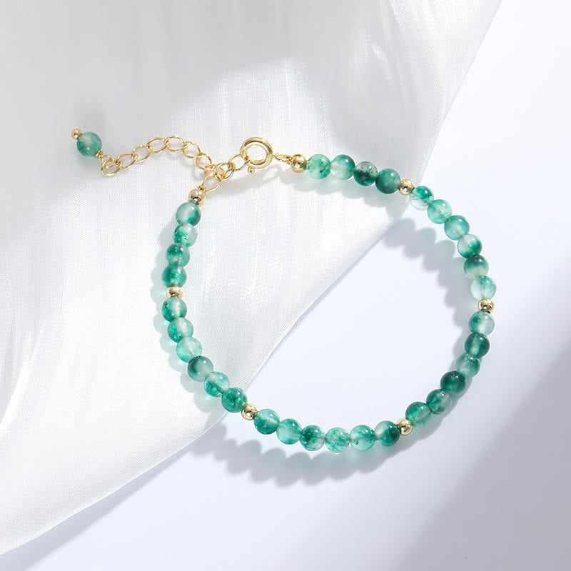 Nimara Ritual 14K Gold Plated Natural Moss Agate Healing Bracelet
