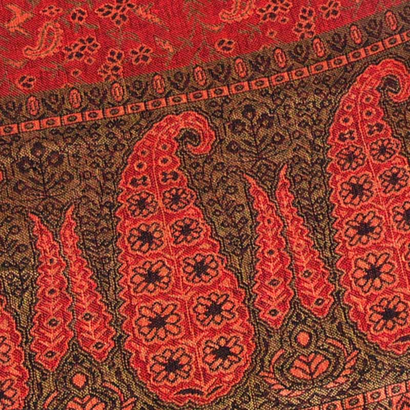 Nimara Ritual Jacquard Color Contrast Patchwork Paisley Pattern Tassel Cozy Scarf Shawl