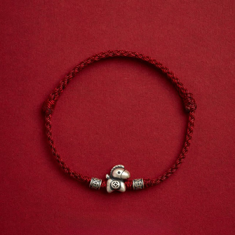 Nimara Ritual Year of the Horse 999 Sterling Silver String Braided Protection Bracelet