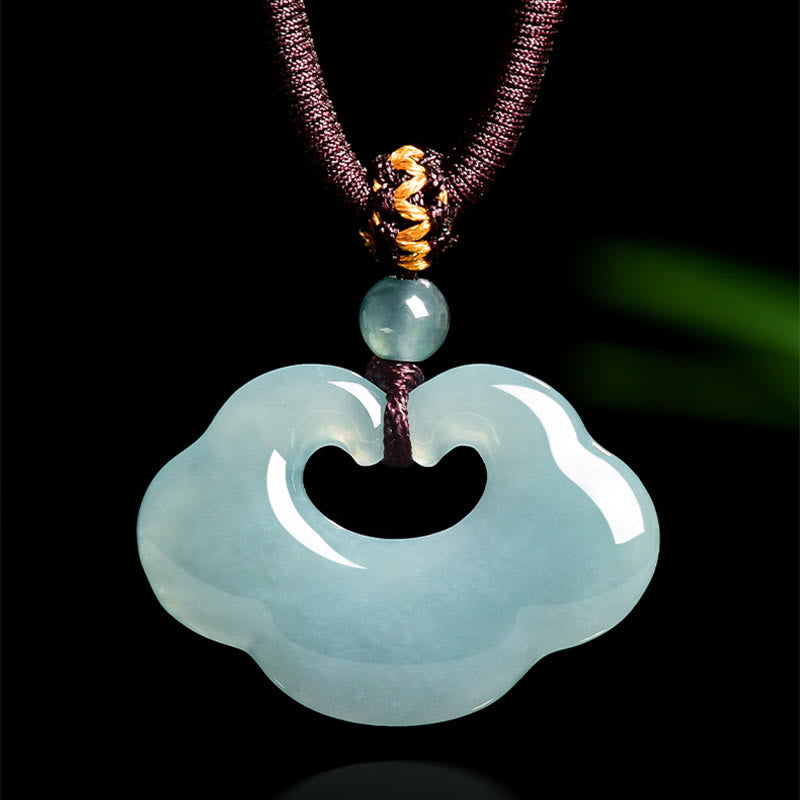 Nimara Ritual Auspicious Ruyi Jade Luck Necklace String Pendant