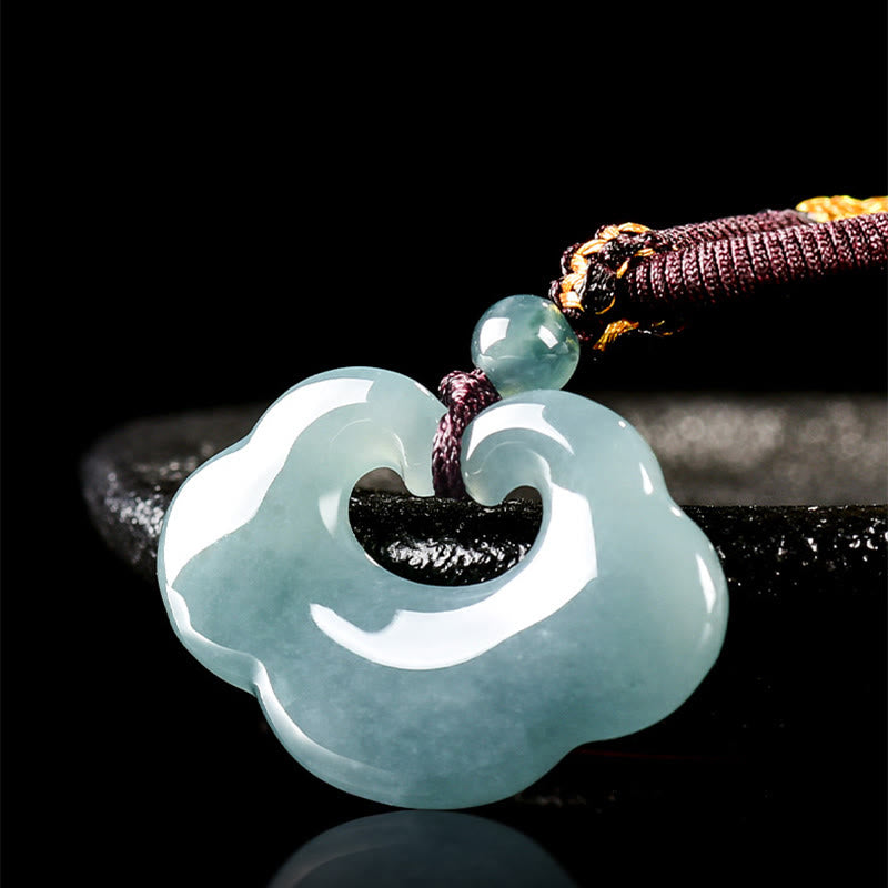 Nimara Ritual Auspicious Ruyi Jade Luck Necklace String Pendant