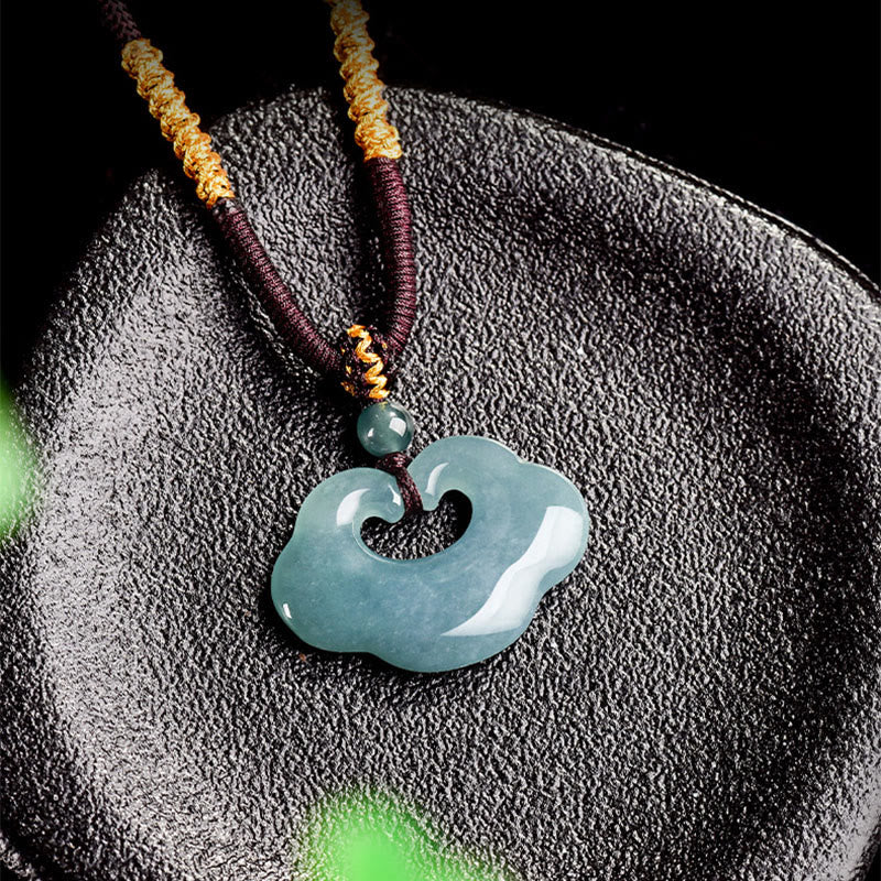 Nimara Ritual Auspicious Ruyi Jade Luck Necklace String Pendant