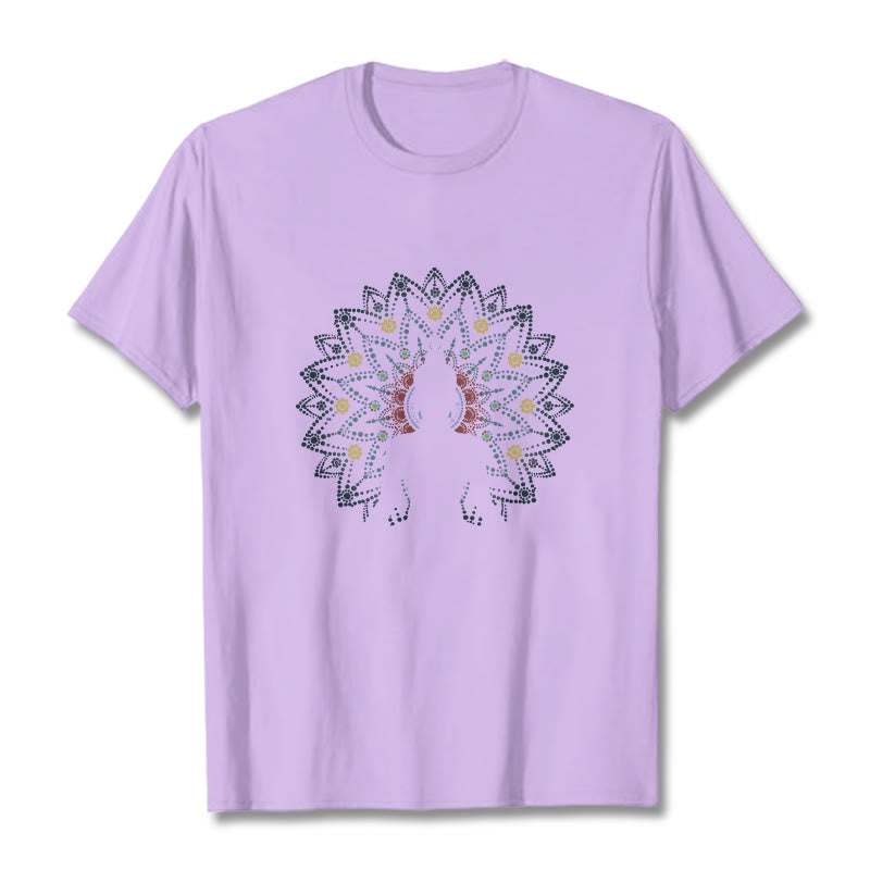 Nimara Ritual Mandala Flower Seated Serene Buddha Pattern Tee T-shirt