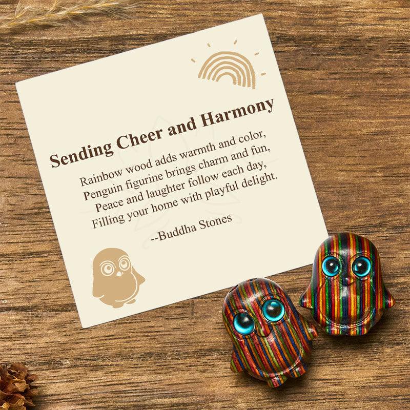 Nimara Ritual "Sending Cheer and Harmony" 2Pcs Mini Penguin Decoration Includes Gift Message Card