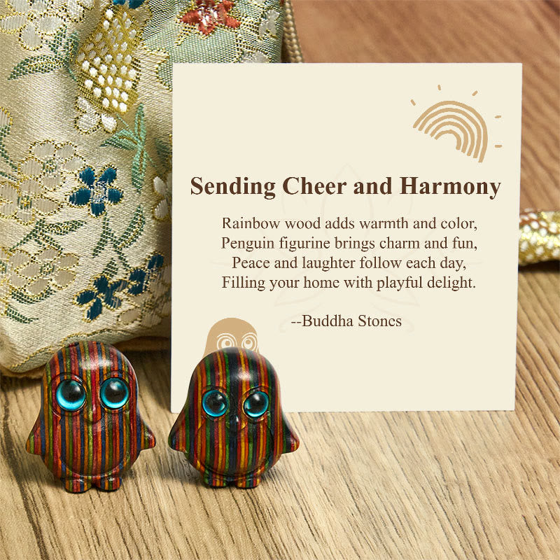 Nimara Ritual "Sending Cheer and Harmony" 2Pcs Mini Penguin Decoration Includes Gift Message Card