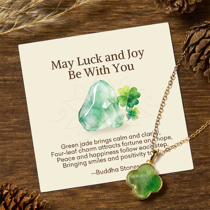 Nimara Ritual "May Luck and Joy Be With You" Jade Necklace Includes Gift Message Card