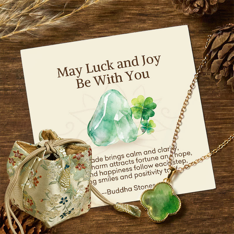 Nimara Ritual "May Luck and Joy Be With You" Jade Necklace Includes Gift Message Card