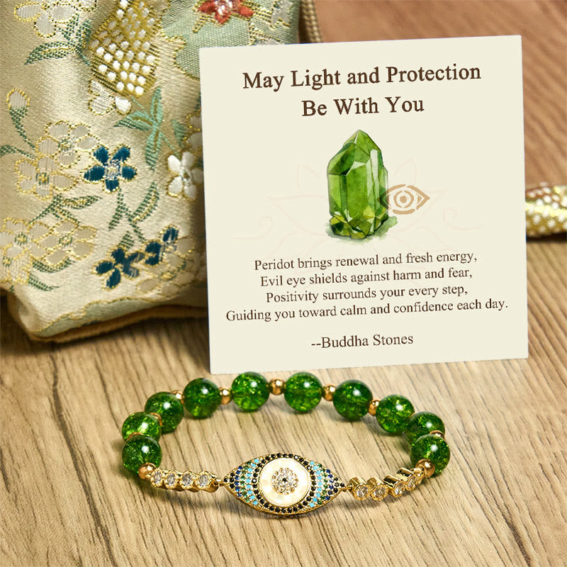 Nimara Ritual "May Light and Protection Be With You" Peridot Bracelet Includes Gift Message Card