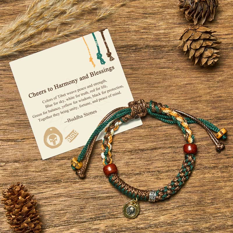 Nimara Ritual "Cheers to Harmony and Blessings" Tibetan Rope Bracelet Includes Gift Message Card