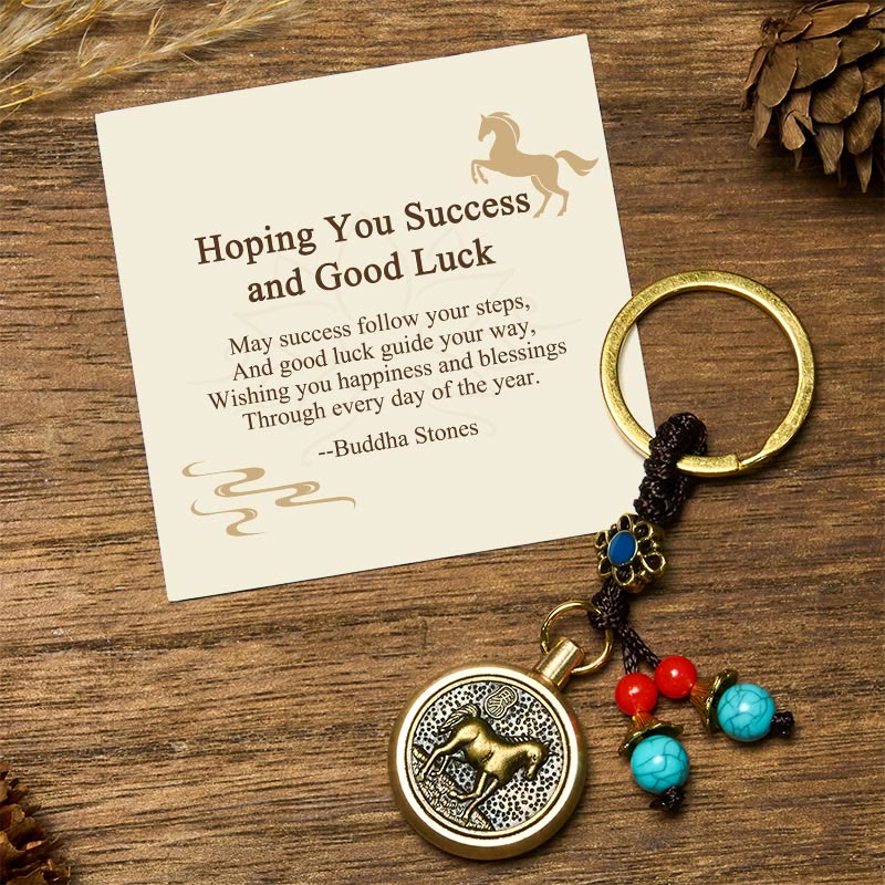 Nimara Ritual "Hoping You Success and Good Luck" Year of the Horse Key Chain Includes Gift Message Card