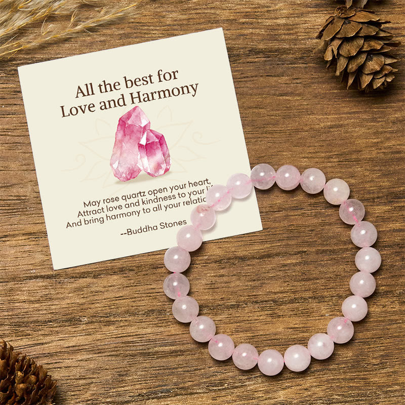 Nimara Ritual "All the Best for Love and Harmony" Stone Quartz Bracelet Includes Gift Message Card