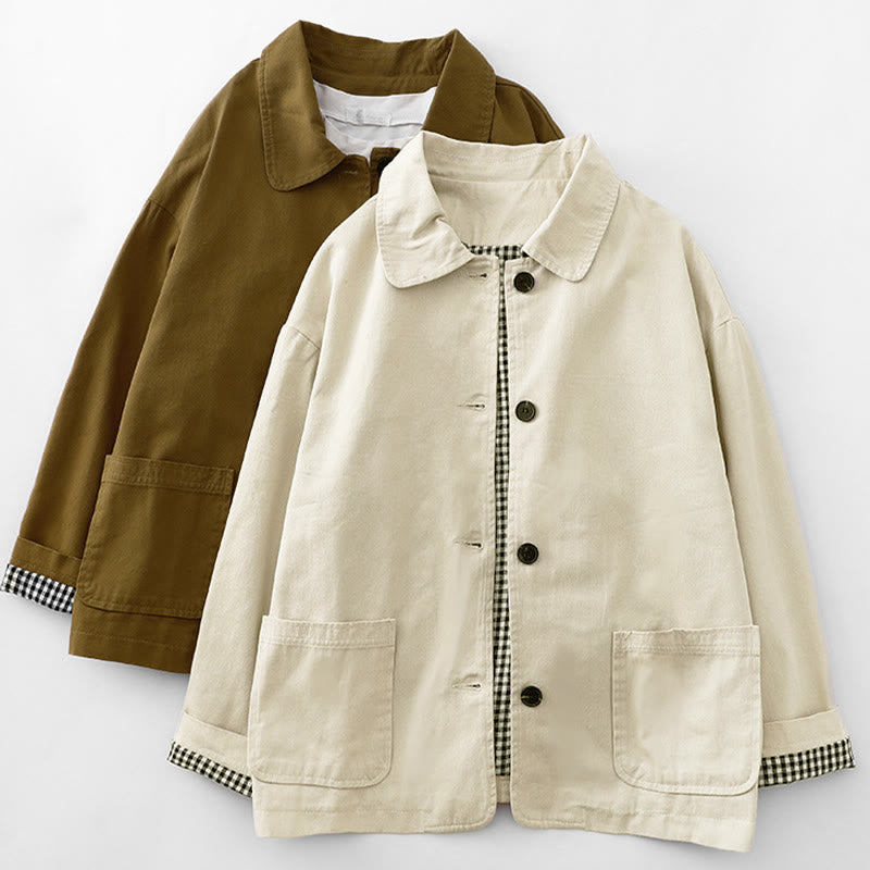 Nimara Ritual Commute Patchwork Design Cotton Women's Jacket With Pockets