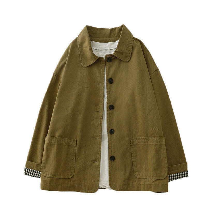 Nimara Ritual Commute Patchwork Design Cotton Women's Jacket With Pockets