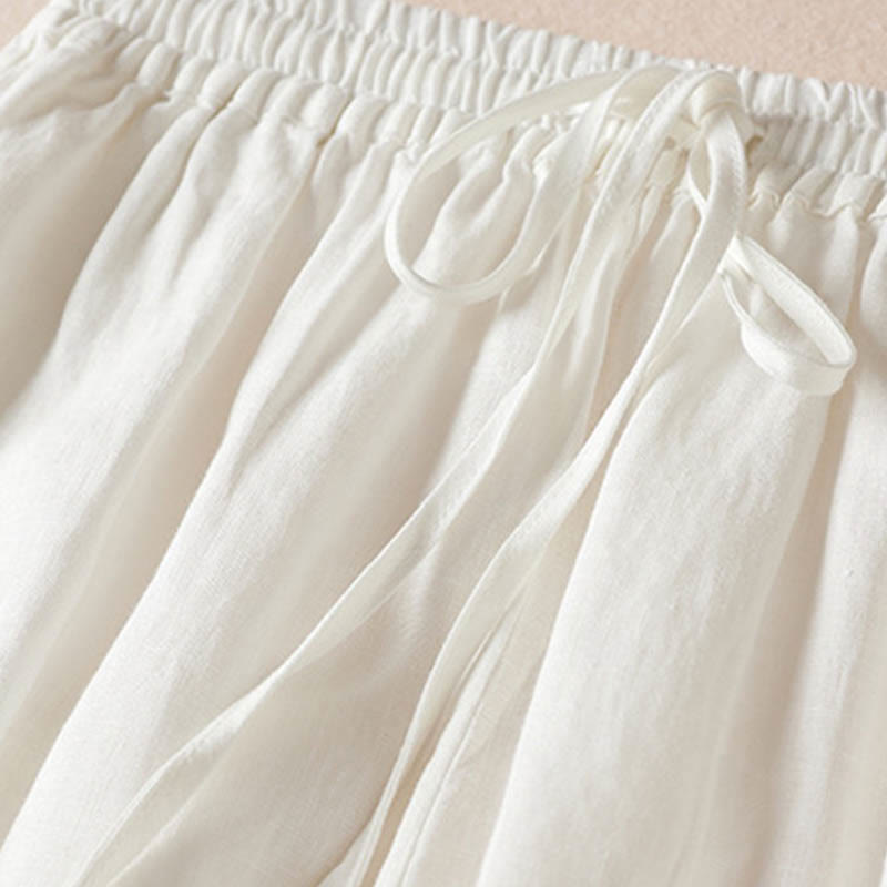 Nimara Ritual Summer Small Flower Embroidery Harem Pants With Pockets