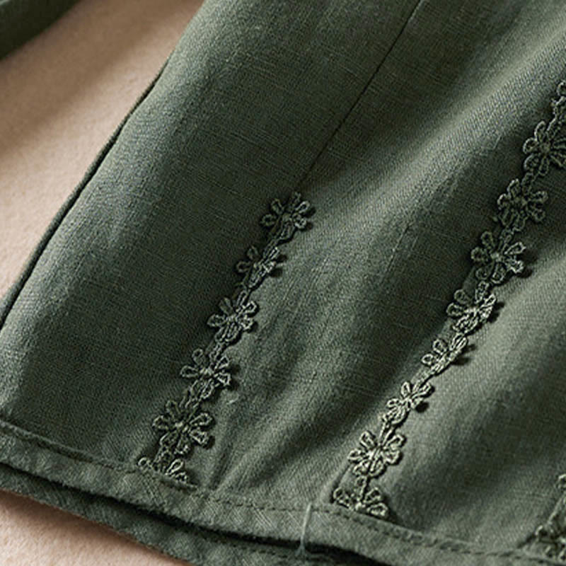Nimara Ritual Summer Small Flower Embroidery Harem Pants With Pockets