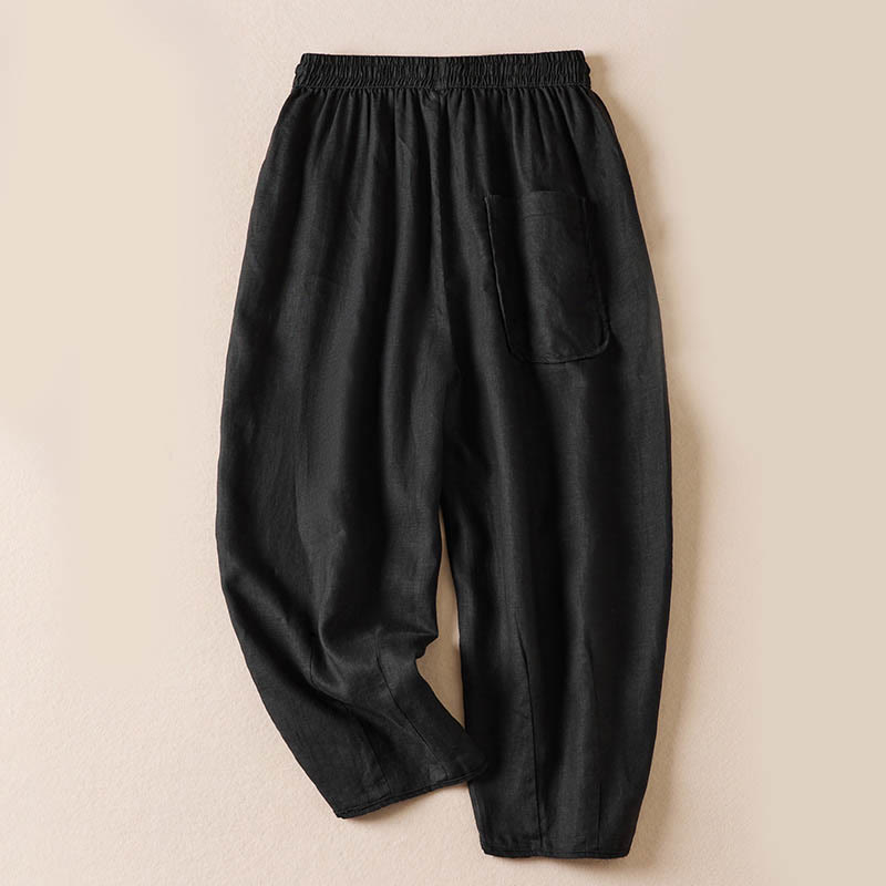 Nimara Ritual Summer Small Flower Embroidery Harem Pants With Pockets