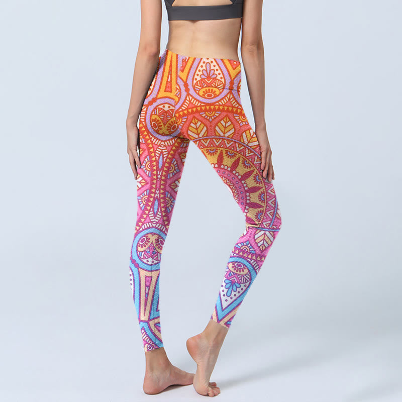 Nimara Ritual Colorful Mandala Pattern Gym Leggings Women's Yoga Pants