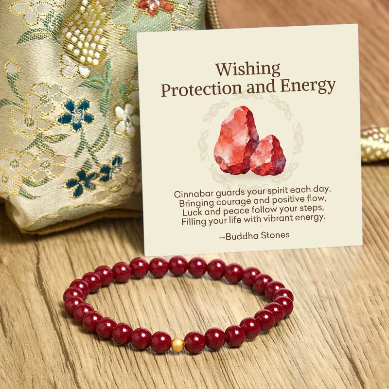 Nimara Ritual "Wishing Protection and Energy" Cinnabar Bracelet Includes Gift Message Card