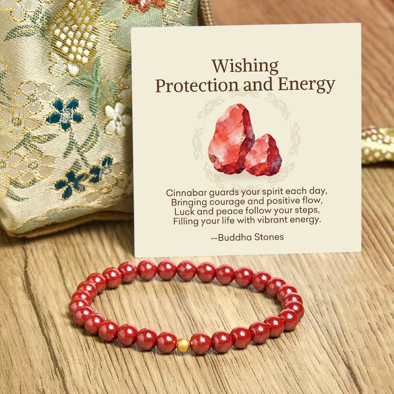 Nimara Ritual "Wishing Protection and Energy" Cinnabar Bracelet Includes Gift Message Card