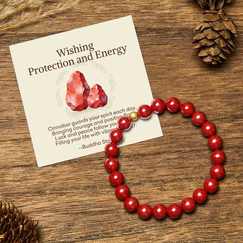 Nimara Ritual "Wishing Protection and Energy" Cinnabar Bracelet Includes Gift Message Card