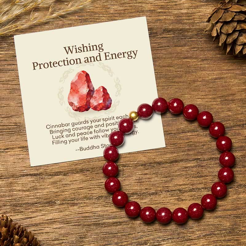 Nimara Ritual "Wishing Protection and Energy" Cinnabar Bracelet Includes Gift Message Card