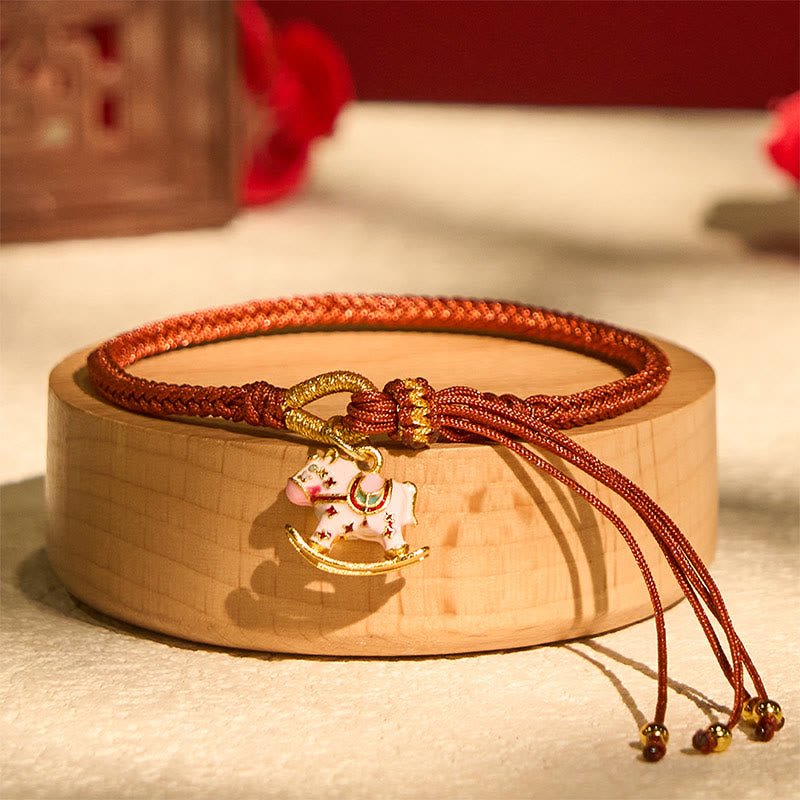 Nimara Ritual Chinese Zodiac Year of the Horse Red String Luck Braided Bracelet