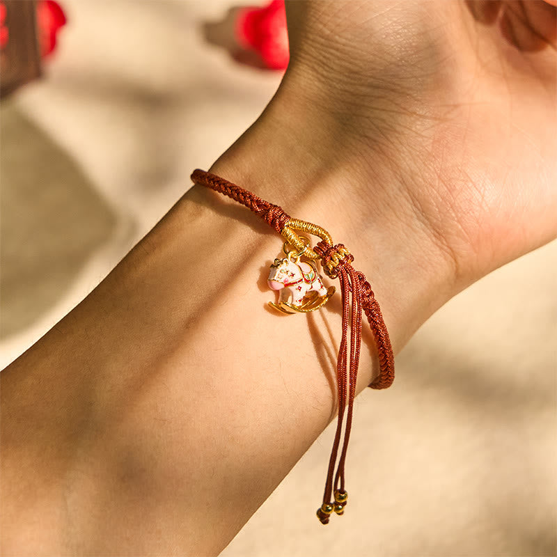 Nimara Ritual Chinese Zodiac Year of the Horse Red String Luck Braided Bracelet