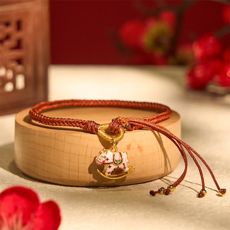 Nimara Ritual Chinese Zodiac Year of the Horse Red String Luck Braided Bracelet