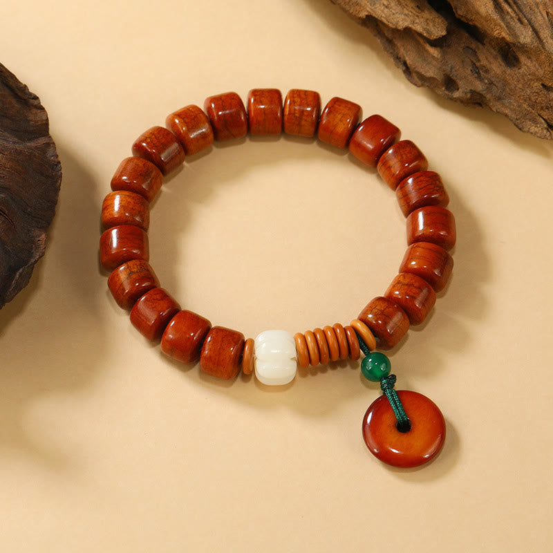 Nimara Ritual Bone Beads Lotus Peace Buckle Design Enlightenment Bracelet