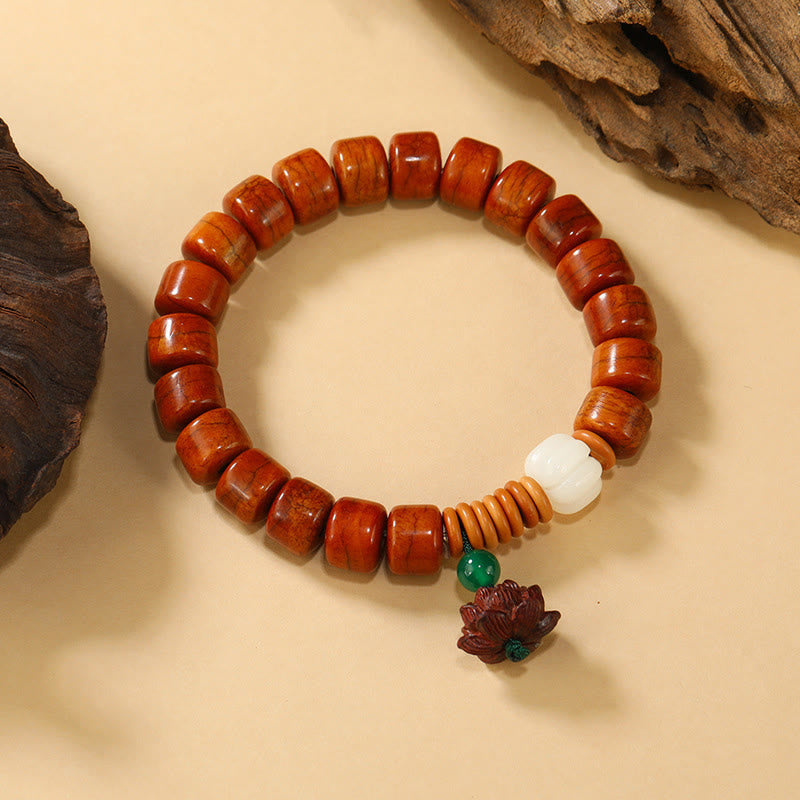 Nimara Ritual Bone Beads Lotus Peace Buckle Design Enlightenment Bracelet