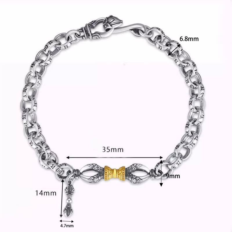 Nimara Ritual Retro Om Mani Padme Hum Vajra Copper Calm Bracelet
