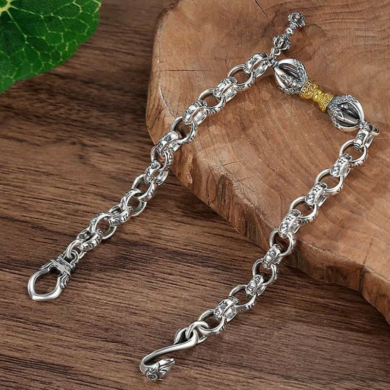 Nimara Ritual Retro Om Mani Padme Hum Vajra Copper Calm Bracelet