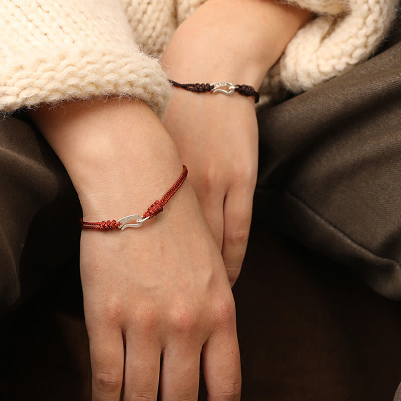 Nimara Ritual 925 Sterling Silver Hook Design Red String Strength Colorful Bracelet
