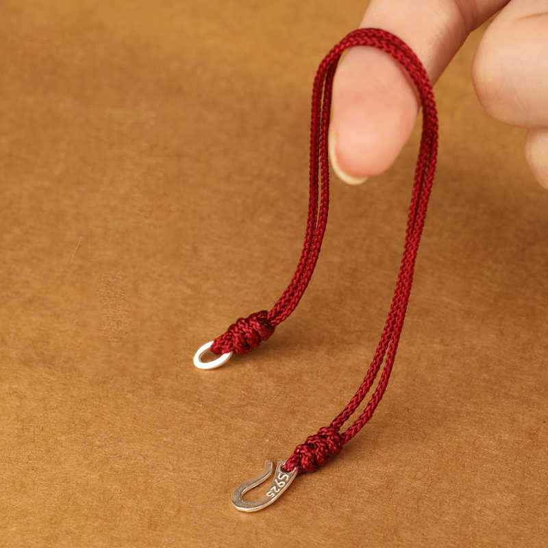Nimara Ritual 925 Sterling Silver Hook Design Red String Strength Colorful Bracelet
