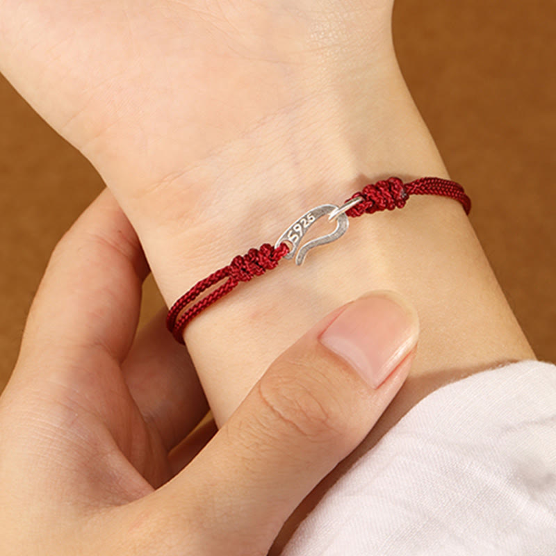 Nimara Ritual 925 Sterling Silver Hook Design Red String Strength Colorful Bracelet