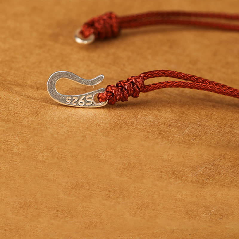 Nimara Ritual 925 Sterling Silver Hook Design Red String Strength Colorful Bracelet