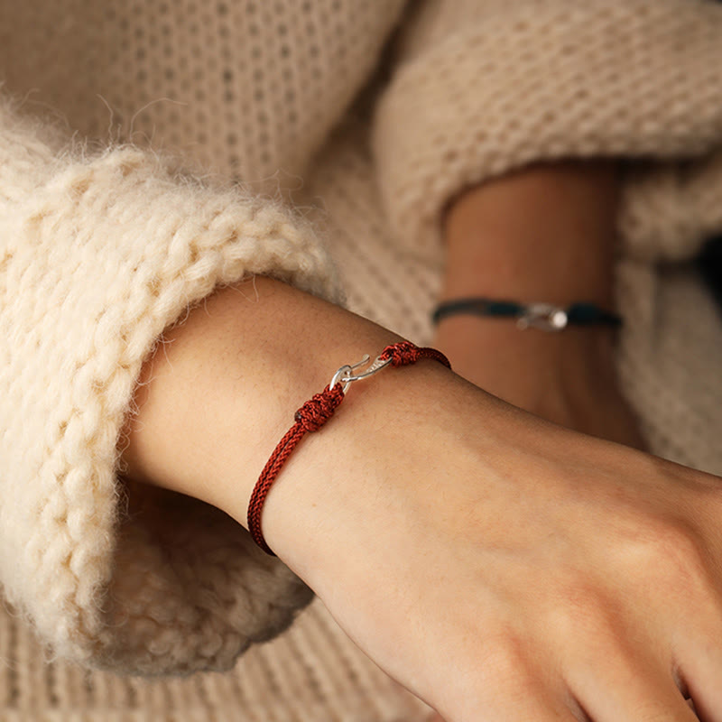 Nimara Ritual 925 Sterling Silver Hook Design Red String Strength Colorful Bracelet